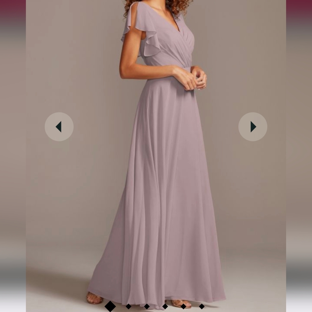 David's Bridal Flutter sleeve chiffon dress